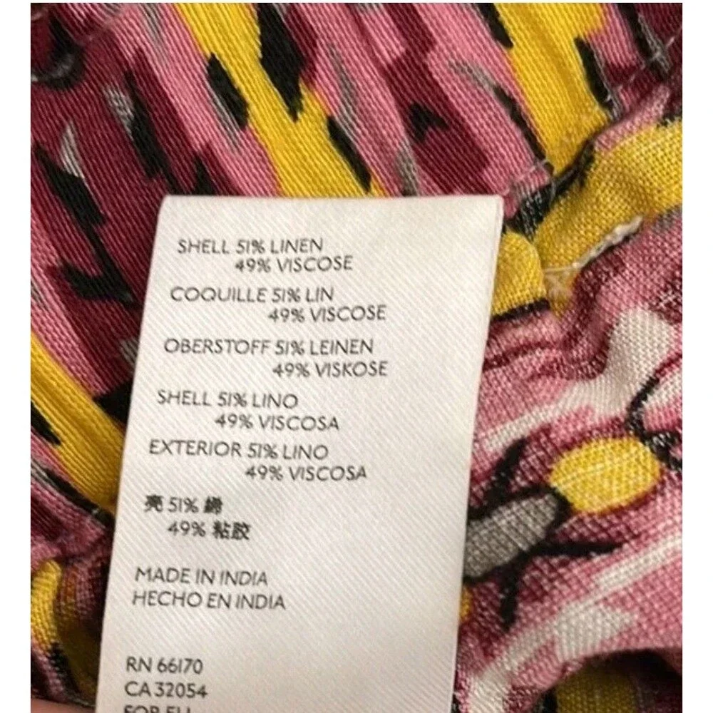 Anthropologie Shorts Women's Medium Colorful  Linen Blend  Tie Belt Pockets - Picture 6 of 6